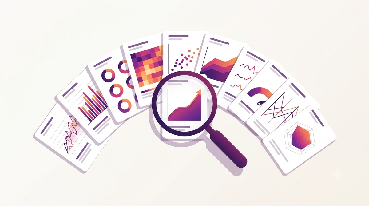 Flat vector illustration of ten Instagram analytics dashboards compared side by side with engagement charts