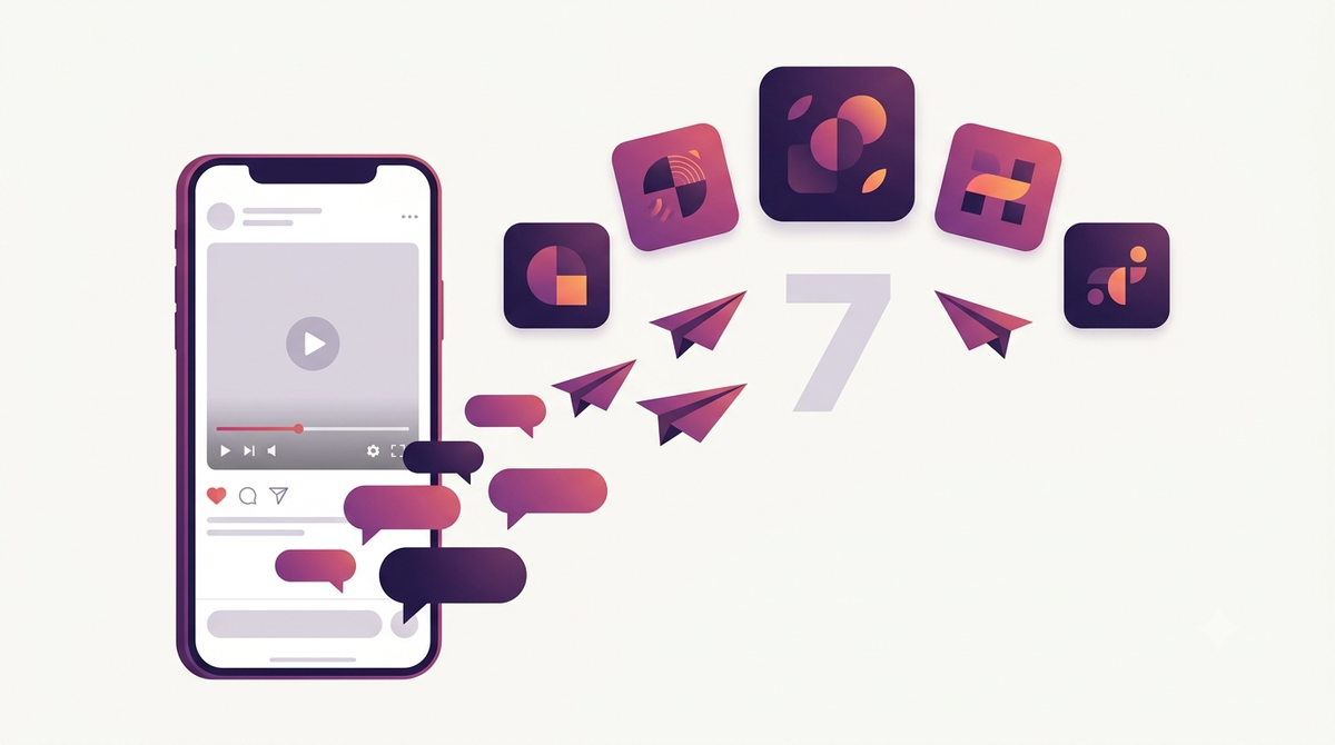 Nine Instagram DM automation tools compared in 2026, shown as reel comments turning into automated direct messages