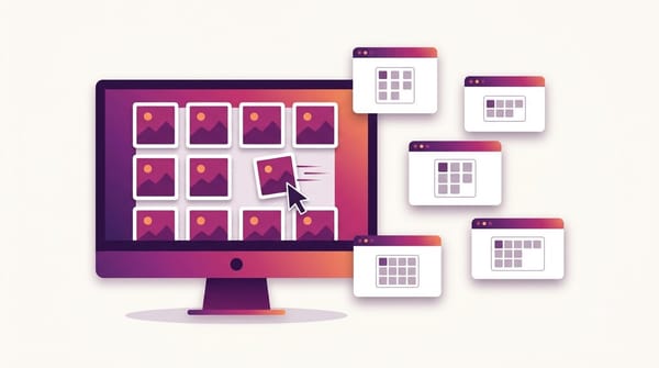 Seven Instagram grid planner apps compared in 2026, shown as a stylized profile grid being rearranged